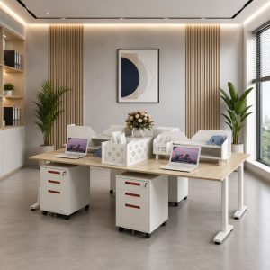 BÀN LÀM VIỆC CHÂN SẮT CHO 4 NGƯỜI DL01CS3