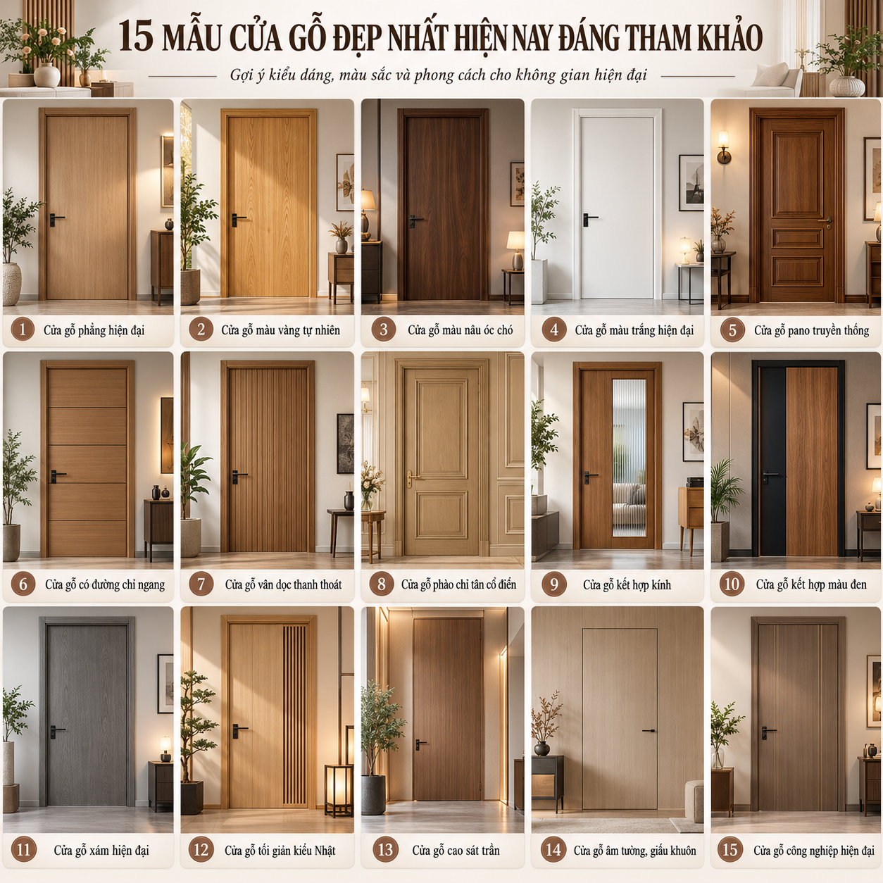 mẫu cửa gỗ đẹp nhất hiện nay